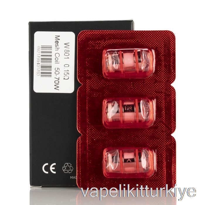 Vape Türkiye Hellvape X Wirice Launcher W8 Yedek Bobinler 0.15ohm W801 örgü Bobinler